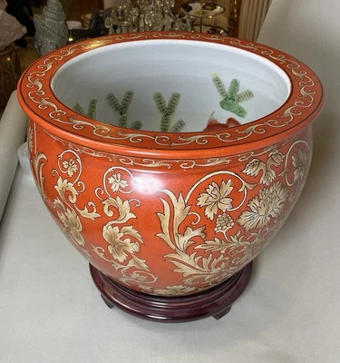 VTG Chinese Planter  with Koi Fish - Image 1 of 4