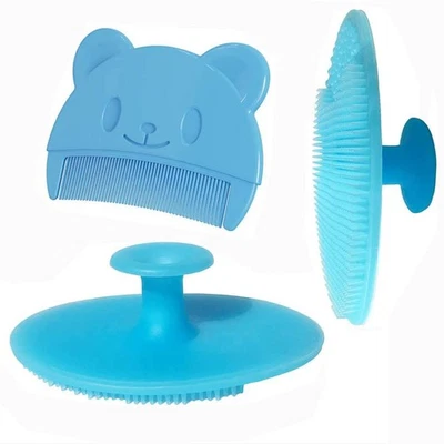 Escova de banho para bebê, escova para berço, escova de massagem de silicone, pente para bebê, criança - Imagem 1 de 4