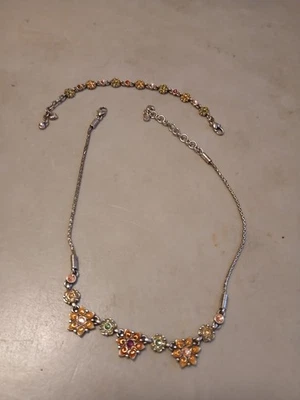 Ladies BRIGHTON GARDEN OF EDEN NECKLACE AND BRACELET SET  Enamel Crystals  CON - Image 1 of 4