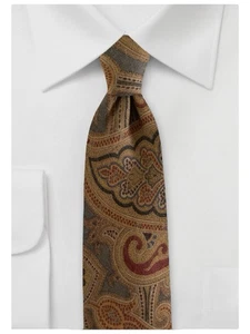 Corbata Polo Ralph Lauren Vintage Para Hombre Cachemira Seda Tonos Tierra Paisley EE. UU. - Imagen 1 de 10