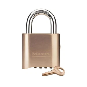 Master Lock Brass Combo Padlock,2" Body Width, 1" Steel Shackle -No Key Required - Picture 1 of 6
