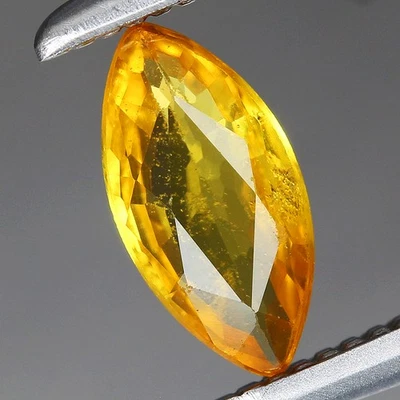 0.38ct 6.7x3.4mm MARQUISE Natural Yellow Sapphire Gemstone Songea, Tanzania - Image 1 of 4