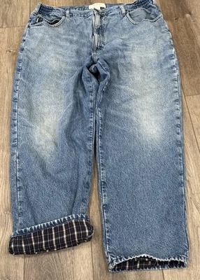 VTG LL Bean Double L Comfort Waist Flannel Lined Heavyweight Jeans Men 39X27.5 - Image 1 of 4