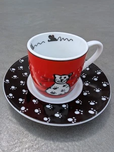 Konitz Germany - Espresso Cup & Saucer - ‘Cat and Mouse’ - Picture 1 of 6
