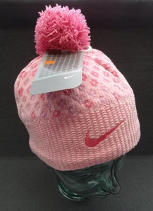 Berretto invernale nuovo con etichette Nike adulto unisex OS rosa berretto Pom-Pom vintage Y2K 2004 572734-641 - Foto 1 di 15
