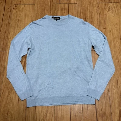 Paul Stuart Sweater Men’s Large Linen Crewneck Pullover Light Blue Italy - Image 1 of 4