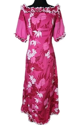 Vintage MD Fashion Hawaiian Dress M Pink Made in Hawaii USA Resort Vacation  - Image 1 of 4