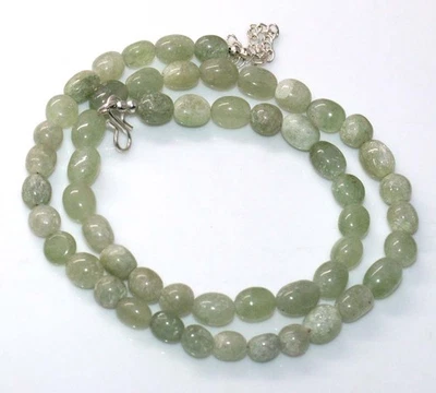 Collar con cuentas enchapado en plata 925 apatita verde 18+2" joyería estética GW Foto 1 de 3