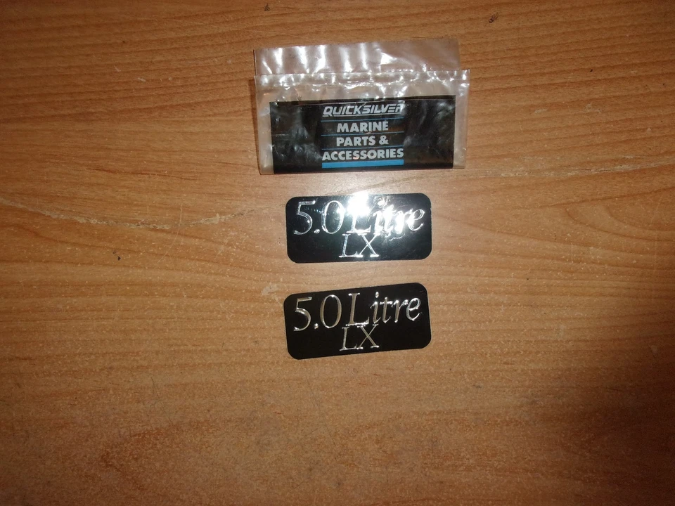 GENUINE MERCURY PAIR OF 5.0 LITRE LX OUTDRIVE DECAL SET 37-13722INDV5.0LX - Image 1 of 1