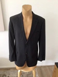 Mens HUGO BOSS Black Pinstripe Suit Size 54” Bertolucci Movie Style… - Picture 1 of 12