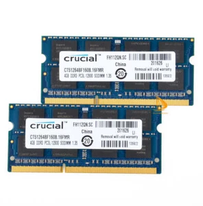 2PCS For Crucial 4GB 2RX8 PC3L-12800S DDR3 1600Mhz 204Pin Laptop Memory RAM @dd - Picture 1 of 4