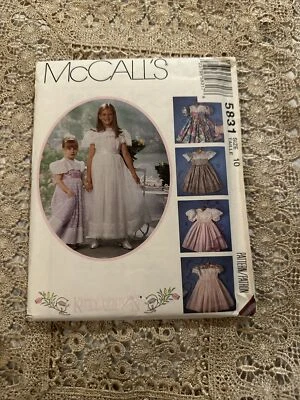 McCall’s 5831 Sewing Patterns Children First Comunion Dress Size 10 Uncut FF - Image 1 of 3