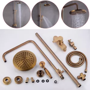 Antik Kupfer+Edelstahl Duschkopf Handbrause Bad Shower Duscharmatur Duschset - Bild 1 von 11