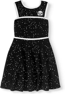 Star Wars Youth Girls Tsum Tsum Stormtrooper Black Skater Dress New M, L, XL - Image 1 of 4