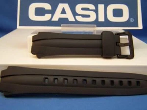 Casio Watchband AQ-160, AQ-162, AQ-163: Original Black Resin Case Formed Strap - Picture 1 of 3
