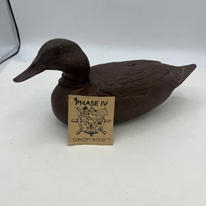 Phase IV Concept Wood Cast Duck Decoy Figure Pecan Shell Wood Statue 11” - Picture 1 of 8