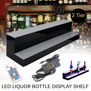 Liquor Bottle Stand LED Lighted Bar Whiskey Liquor Bottle Display Shelf 31 inch - Picture 1 of 12