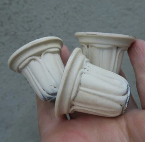 3 Portavelas Lámpara Espelta Candelabro Candelabro Taza Parte Shabby Vintage Blanco - Imagen 1 de 3