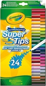 Crayola SuperTips Washable Markers, Assorted Colours (Pack of 24) | Premium Felt - Picture 1 of 8