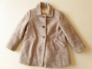  Zara Girls Beige Tweed Pea Coat Lined Coat  Size 4-5 Years EUC - Picture 1 of 6