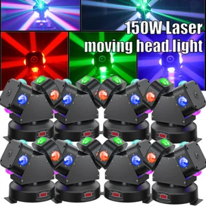 150W 2 Köpfe LED RGBW Laser Moving Head Light DMX Strahler DJ Beam Bühnenbeleuchtung - Bild 1 von 16