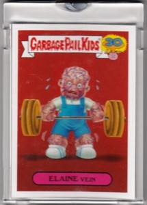 2015 GARBAGE PAIL KIDS 30TH ANNIVERSARY ELAINE VEIN BLANK BACK PROOF 1/1 W COA