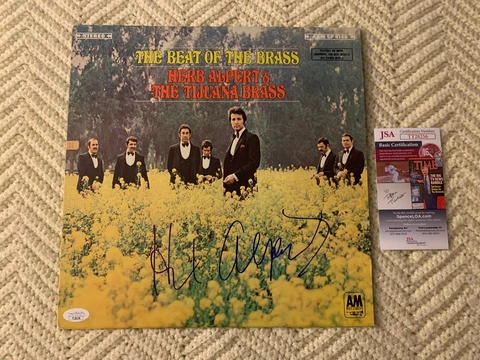 Herb Alpert SIGNED Beat Of The Brass Vinyl Record ALBUM JSA Authenticated COA Cover