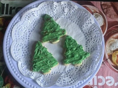 Homemade Christmas Tree Cookies One Dozen Made Fresh - Image 1 of 4