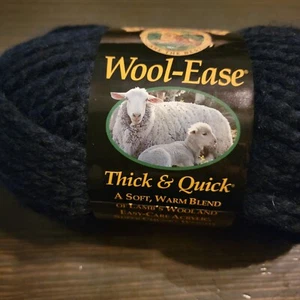 Skein Of Lion Brand Yarn Wool Ease Thick & Quick 110 Navy Blue, New - Picture 1 of 5