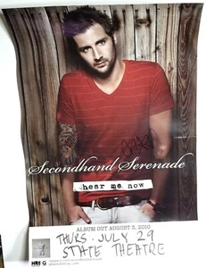 John Vesely of Secondhand Serenade SIGNED 18x24" Show Poster COA Autographed - Picture 1 of 3