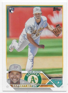 2023 Topps Update #US192 Garrett Acton RC - Oakland Athletics