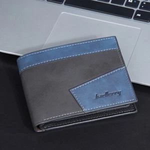 Men's Leather Bifold ID Card Holder Purse Wallet Billfold Handbag Slim Clutch - Picture 1 of 29