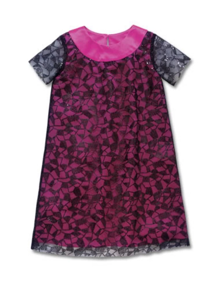 Niña CWD Niños Vestido Superpuesto Lentejuelas Rosa Negro Fiesta de Vacaciones Elegante 10/12 Foto 1 de 1