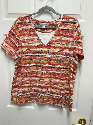 MUJER BRECKENRIDGE TOP TALLA XL MANGA CORTA ROJO MULTI NUEVO SIN ETIQUETAS NUEVO Foto 1 de 4