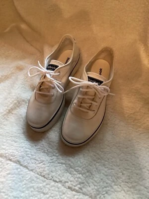 Reebok Vtg White Faux Leather Tennis Shoe, N w/o B, Women’s 8.5 M - Image 1 of 4