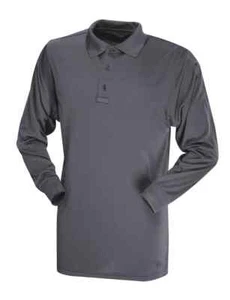NEW MENS TRU-SPEC LONG SLEEVE PERFORMANCE POLO 4504 CHARCOAL 2XLARGE REG - Picture 1 of 4