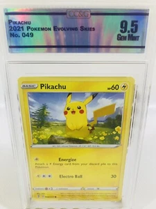 CC&G 9.5 Pikachu Gem Mint 049/203 SWSH Evolving Skies Pokémon 2021 - Picture 1 of 2