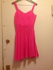 Amanda Uprichard Hot Pink Silk Dress P Mini - Picture 1 of 8