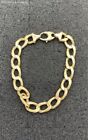 14K Yellow Gold 9 Inch Flat Curb Chain Bracelet