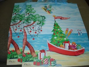 HOLIDAY GIFT BAGS LOT OF 2 APPROX. SIZE 12 1/2" X 10 1/4" BOAT - Picture 1 of 5