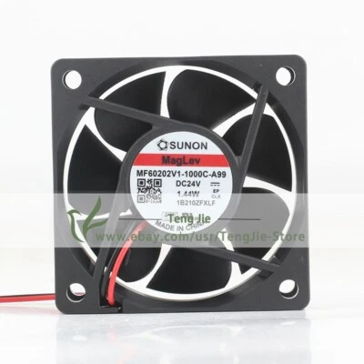 MF60202V1-1000C-A99 DC24V 0.06A 1.44W 6020 6cm 2-Wire Axial Original Cooling Fan - Image 1 of 4