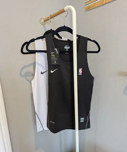 Nike Pro Team NBA Issue Compression Tank | Sizes M - XXL | Black White - Picture 1 of 19
