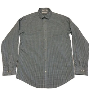 Calvin Klein Boys Shirt Size 16 Blue Gray White Checks Long Sleeve Collared - Picture 1 of 10