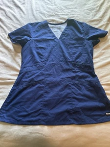 Women’s Grey’s Anatomy (by Barco)Dark Blue V-Neck Scrub Top Size XS - Picture 1 of 5