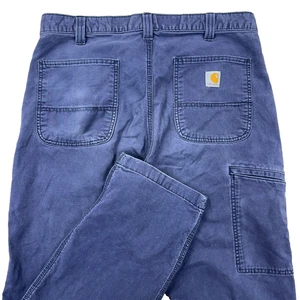 Carhartt Hose Herren 36x30 Navy Blau Relaxed Fit Straight Duck Canvas Utility Flex - Bild 1 von 16