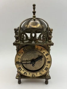Vintage Smiths 8 Day Brass Lantern Clock Made In Great Britain No Key Not Tested - Picture 1 of 17