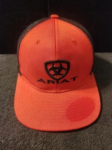 Ariat Black Shield Red Hat Rodeo Trucker SnapBack Hat - Picture 1 of 13