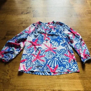 Lilly Pulitzer Elsa Top Resort White She she Shells top Starfish M Medium - Picture 1 of 5