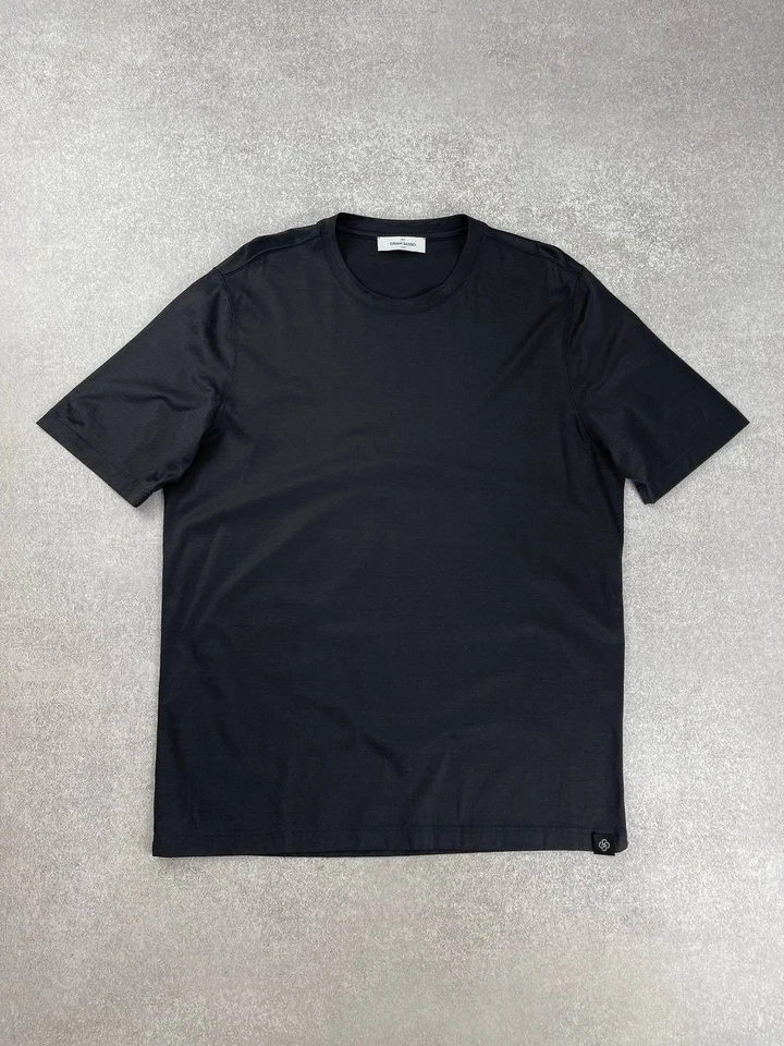 Camiseta gris de algodón Gran Sasso cuello redondo para hombre deberes pagados (EE. UU.) Foto 1 de 4