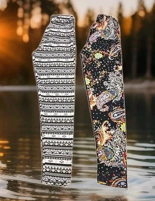 Lote de 2 Leggings Agnes & Dora Mujer Talla Pequeña/Mediana Floral Elastizados Foto 1 de 4